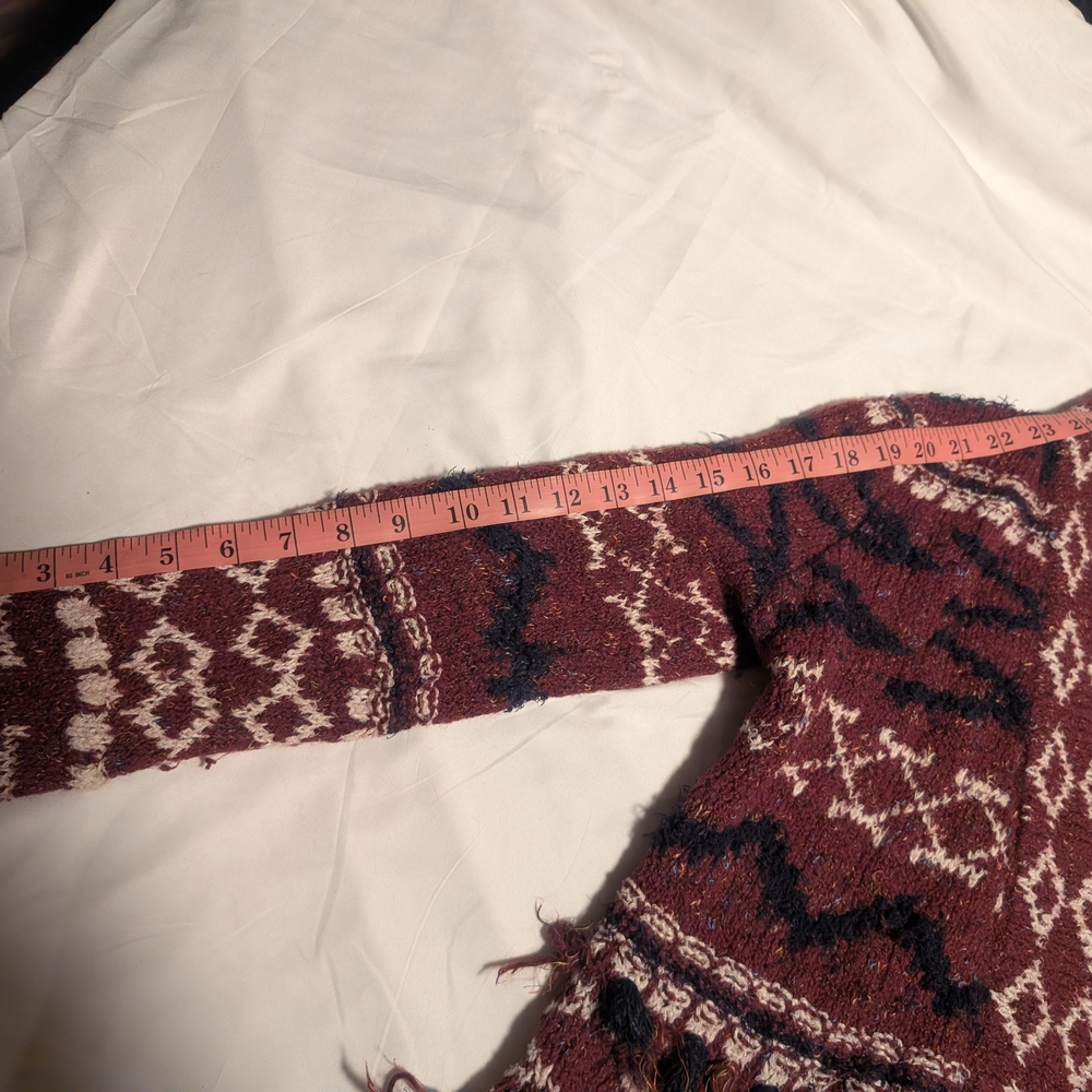 Anthropologie Moth Veras Cardigan Small Wine Red And Midnight Blue - Picture 4 of 15